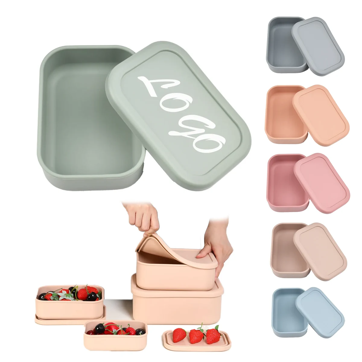 Simple Design Non-Divided Silicone Lunch Box 1