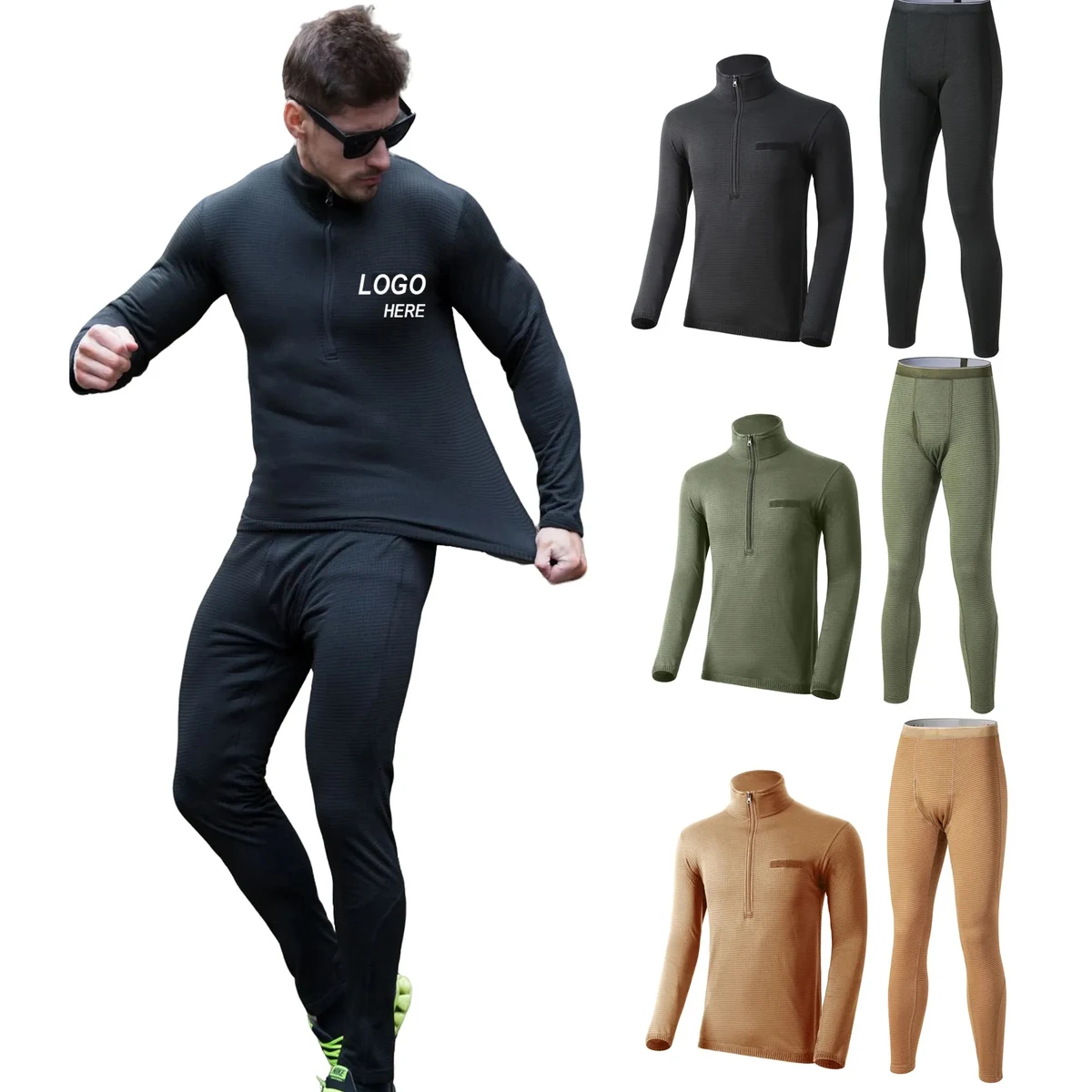 Men's Zip Winter Outdoor Thermal Suits 1
