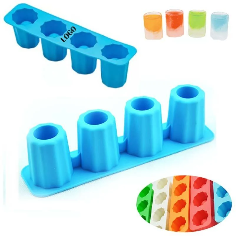 Shot Glass Ice Mold Cool 4 Cups Silicone Tray Great For Summer Party 1