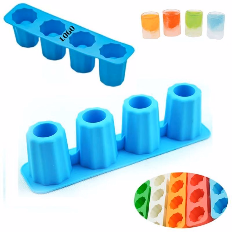 Shot Glass Ice Mold Cool 4 Cups Silicone Tray Great For Summer Party