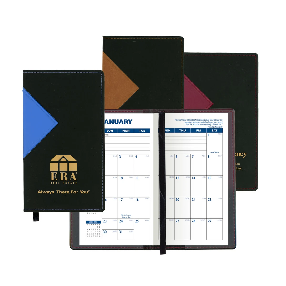 Keystone Series Soft Cover 2 Tone Vinyl Monthly Planner / 1 Color 1