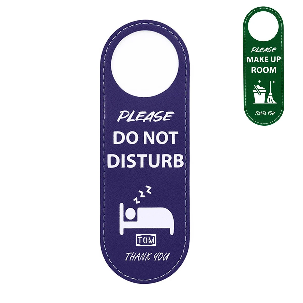 Hotel Rooms Black/Green Do Not Disturb Door Hanger Sign 1