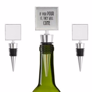 Custom Full Imprint Square Medal Wine Stopper