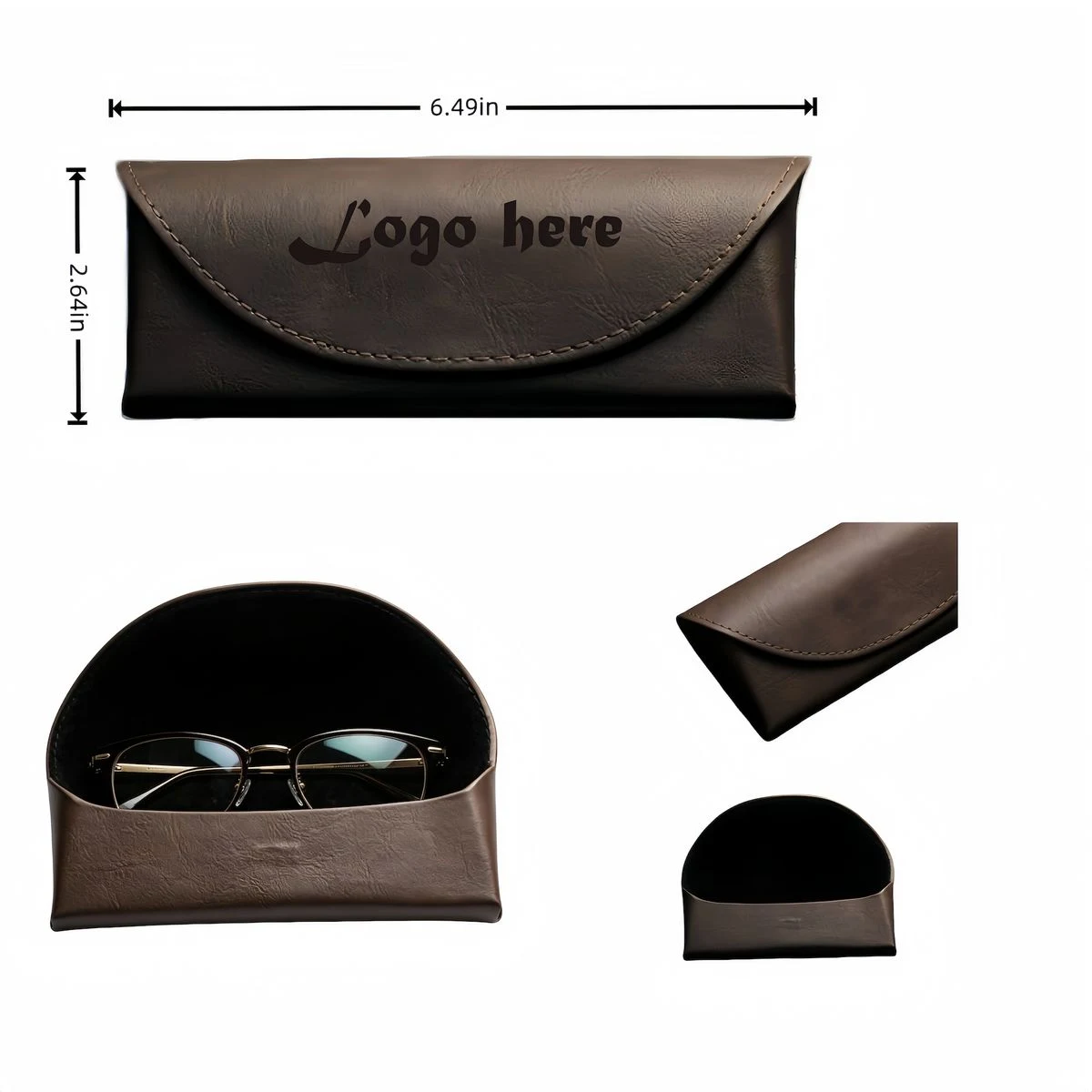 PU Leather Metal Frame Eyeglass Case 1