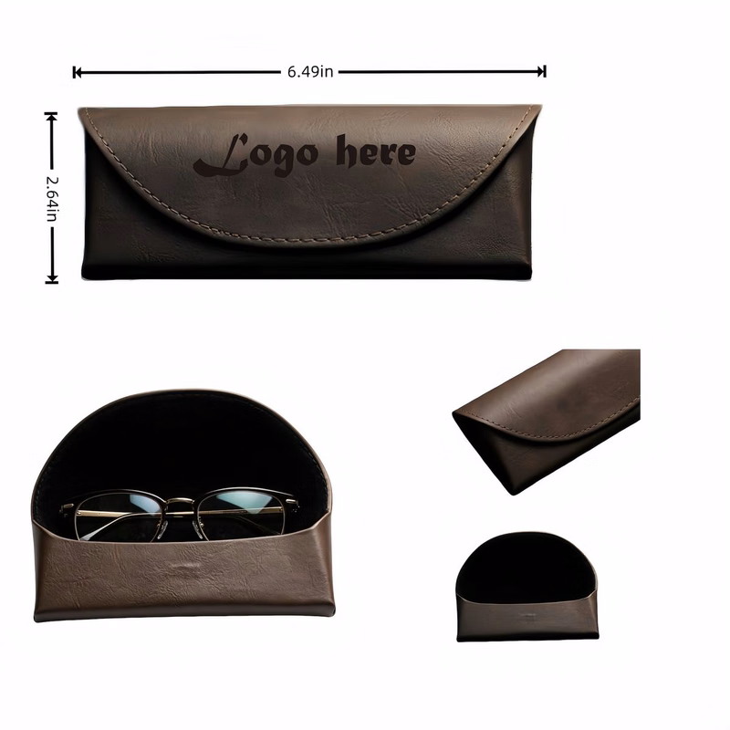 PU Leather Metal Frame Eyeglass Case