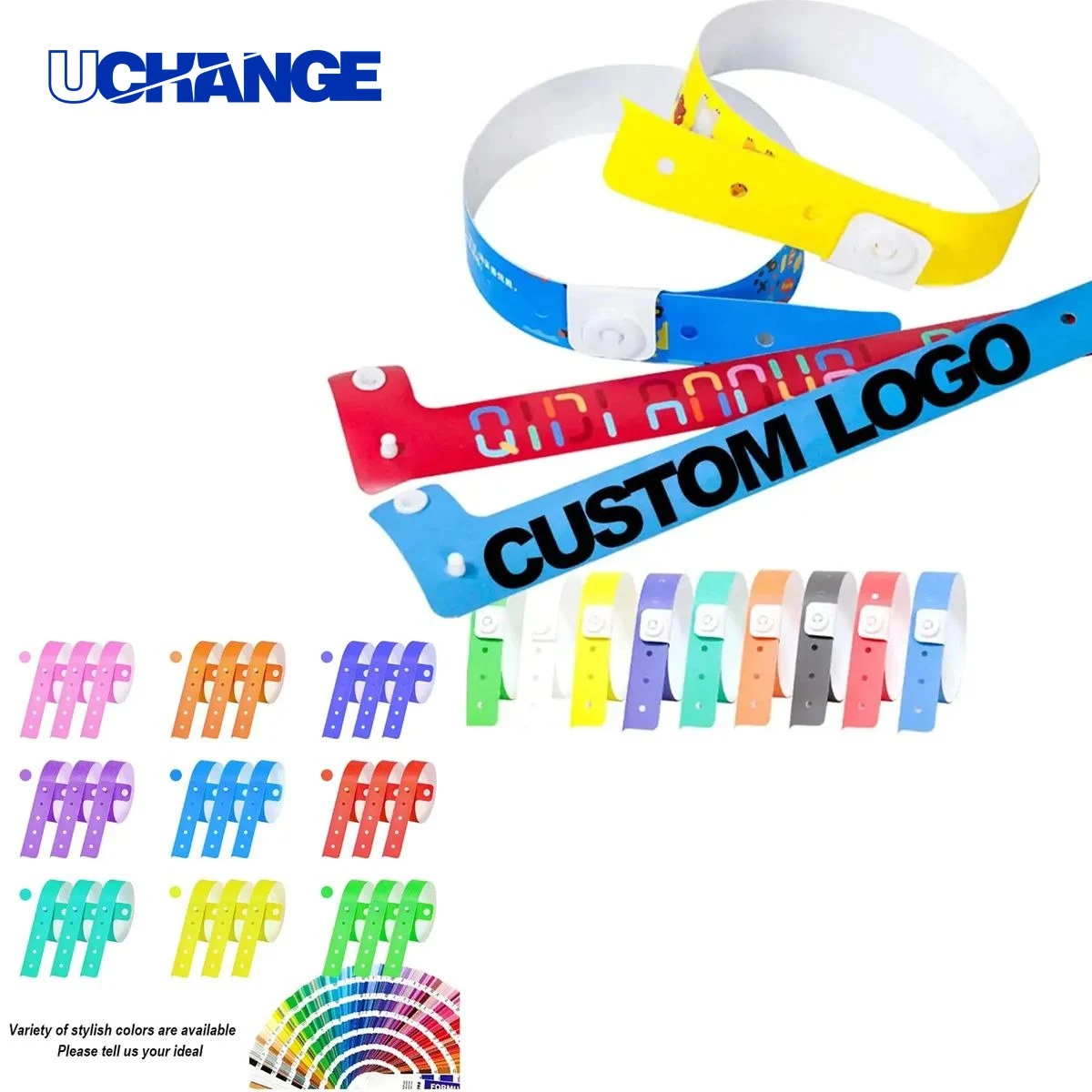 Waterproof PVC Vinyl Wristband Custom Color Event ID Bracelet 1