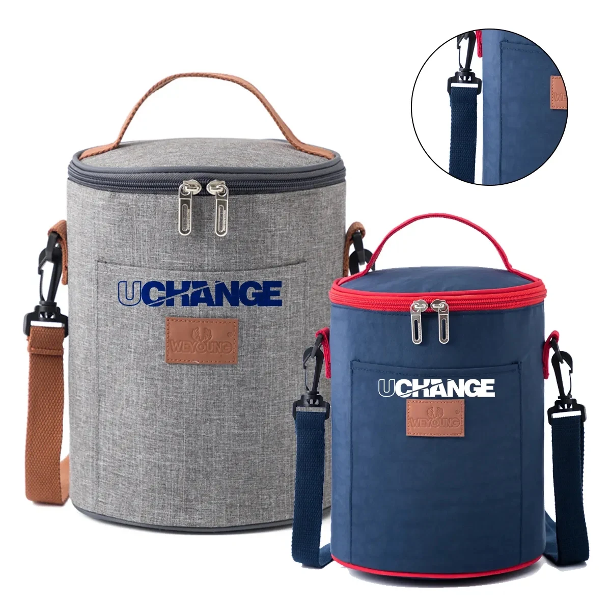 8L Insulated Round Cooler Bag W/ Handle And Shoulder Strap 1