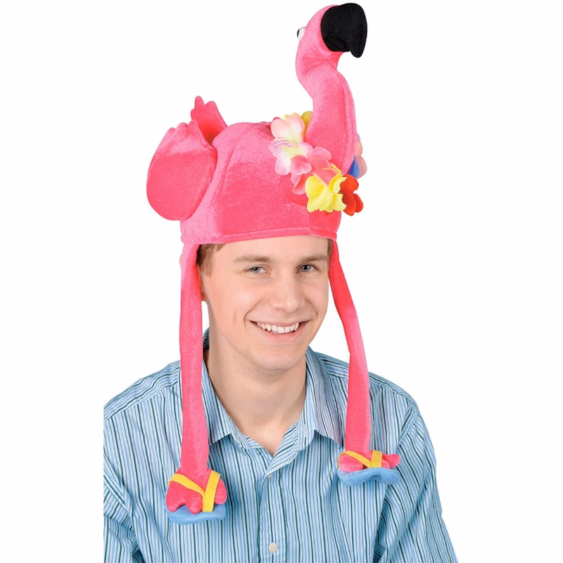 Plush Flamingo Hats - One Size