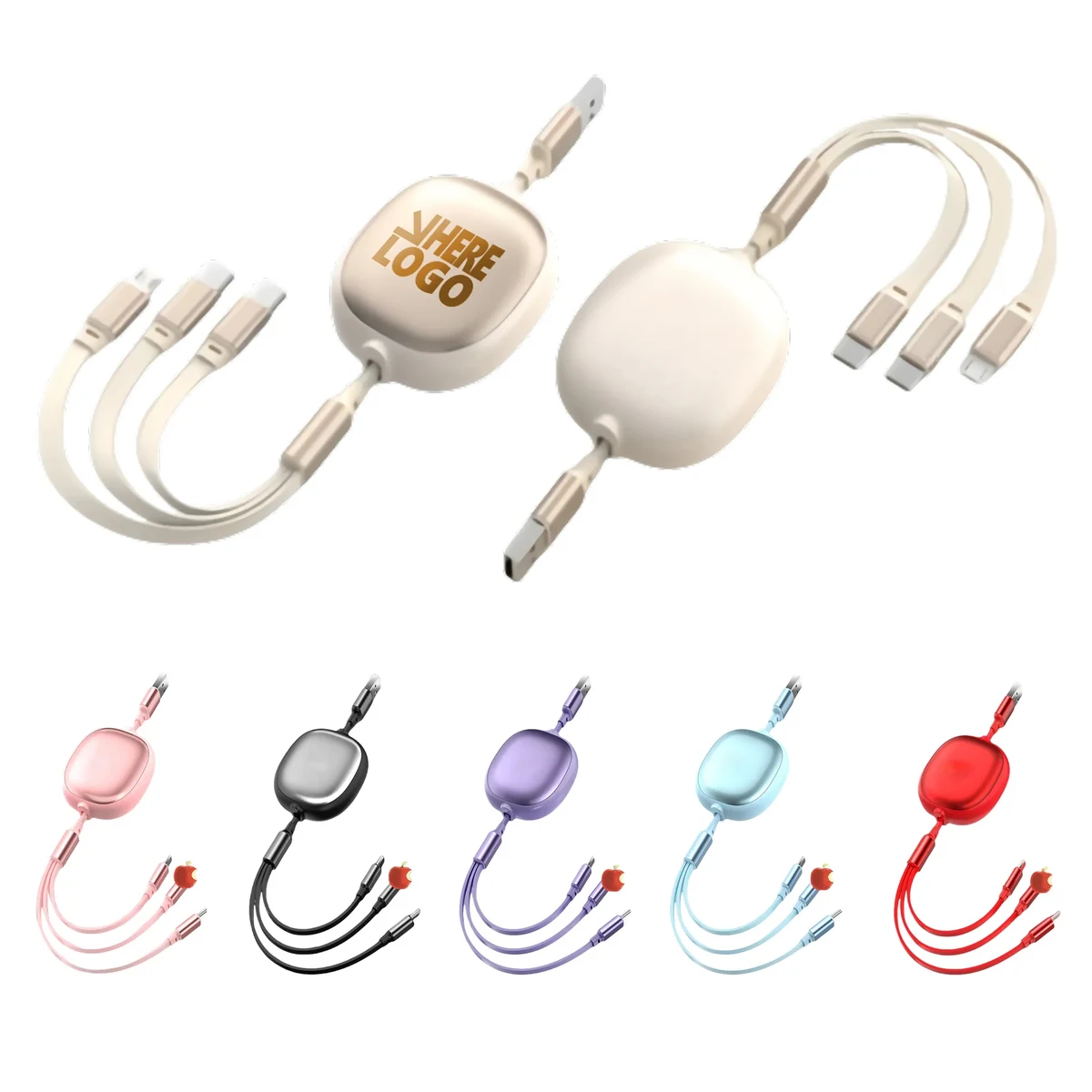 100W Retractable 3-in-1 USB C Charging Cable 1