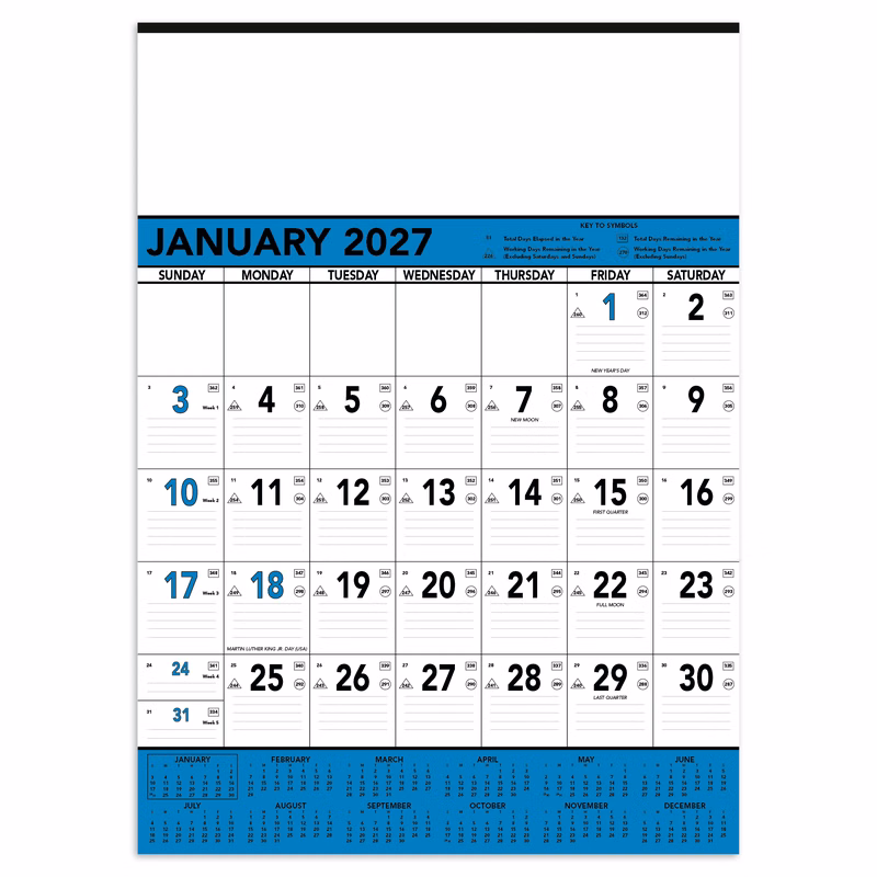 Triumph® Calendars Blue & Black Contractor Memo Calendar