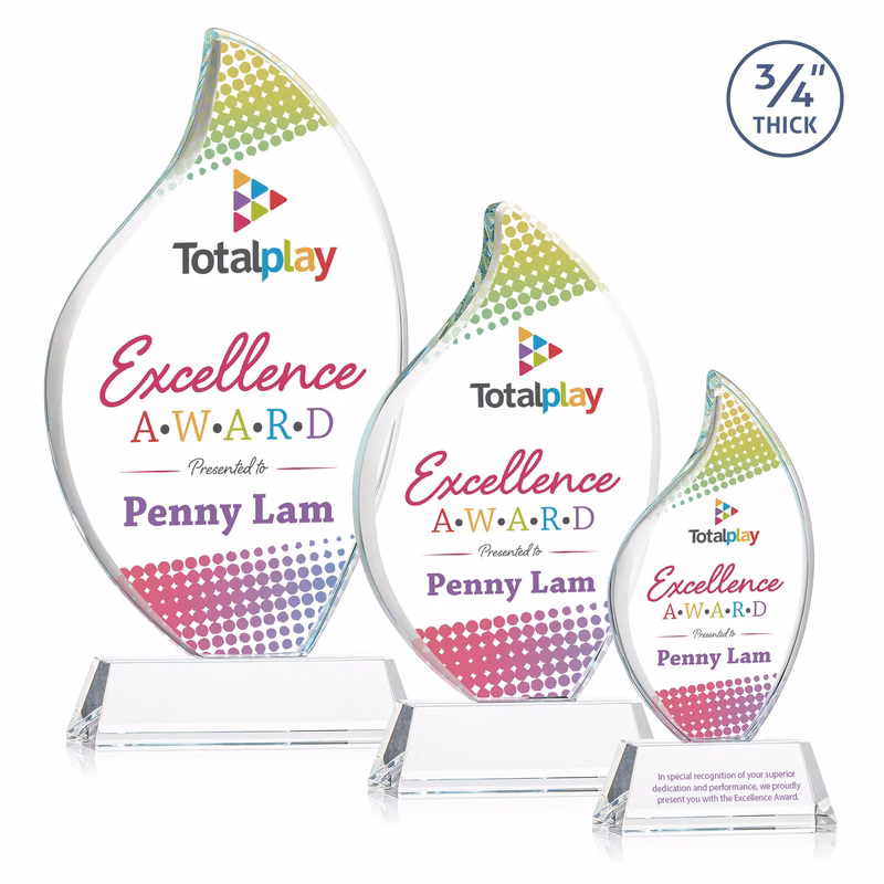 Odessy Flame Vividprint™ Award on Newhaven - Clear