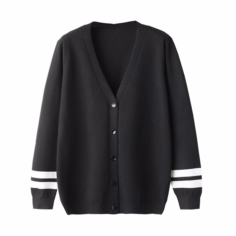 Unisex V-Neck Button Down Long Sleeve Knitwear Sweater