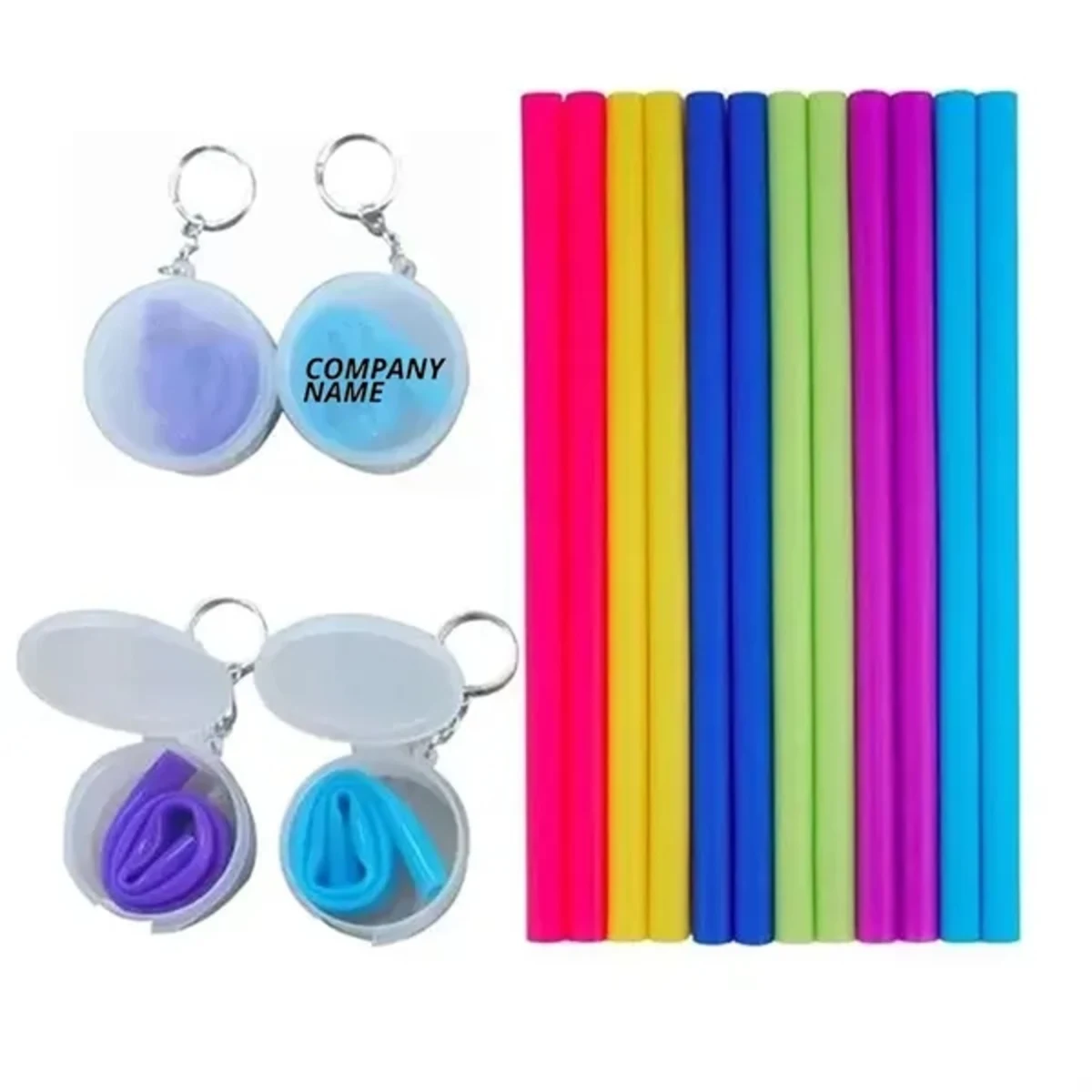 Reusable Silicone Straw with Key Chains
1