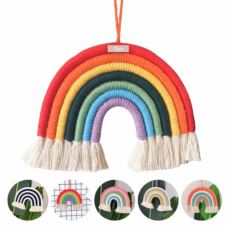 Woven Rainbow Hanging Wall Decoration