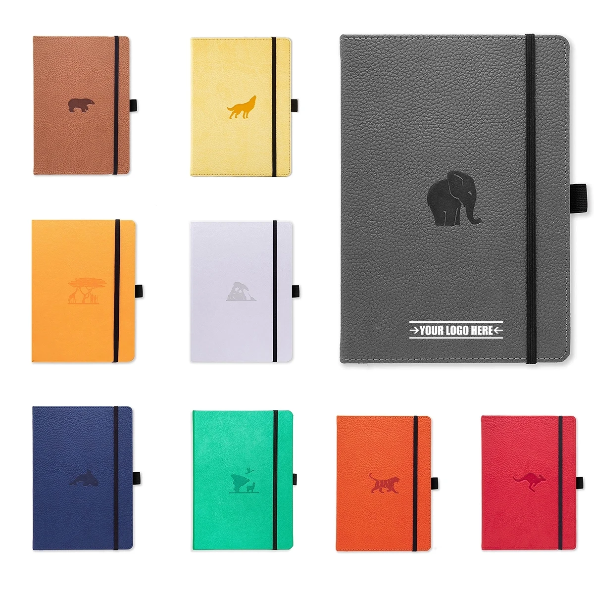 A5 Hardcover Cream Wildlife Notebook 100GSM Squared 1