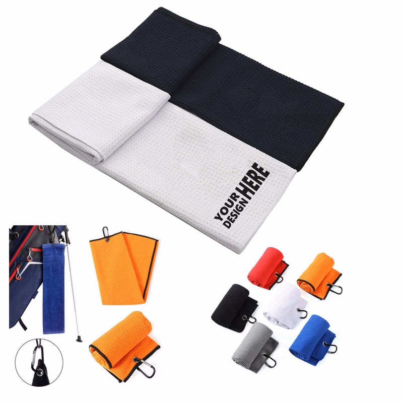 Custom Tri-Fold Golf Towel With 3 Holes