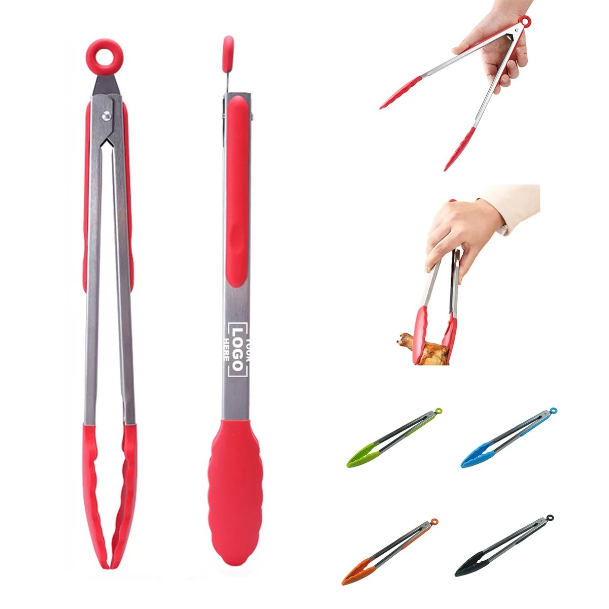 12" Kitchen Silicone Tongs 1