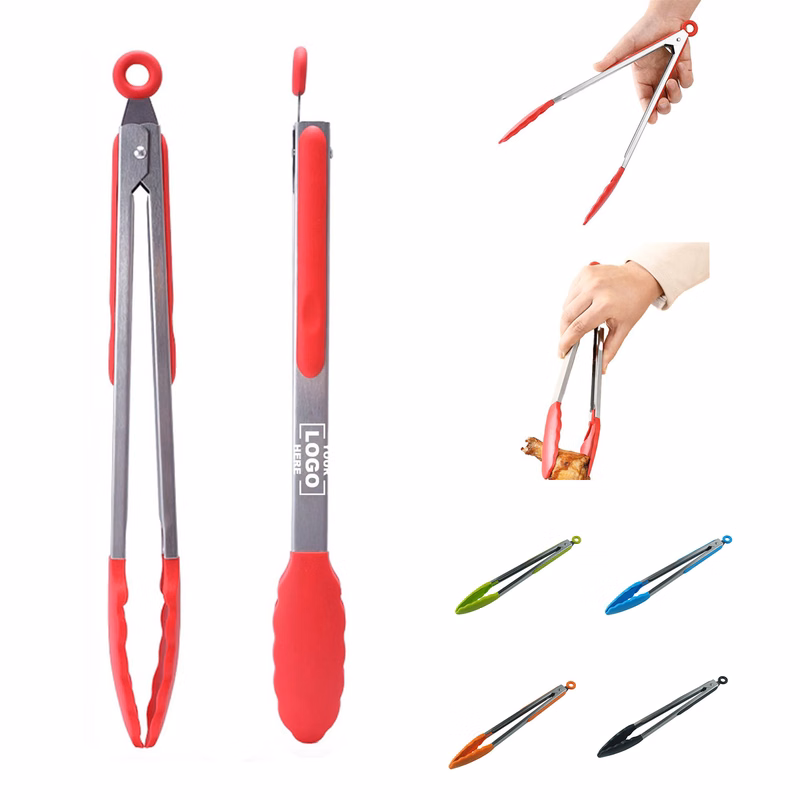 12" Kitchen Silicone Tongs