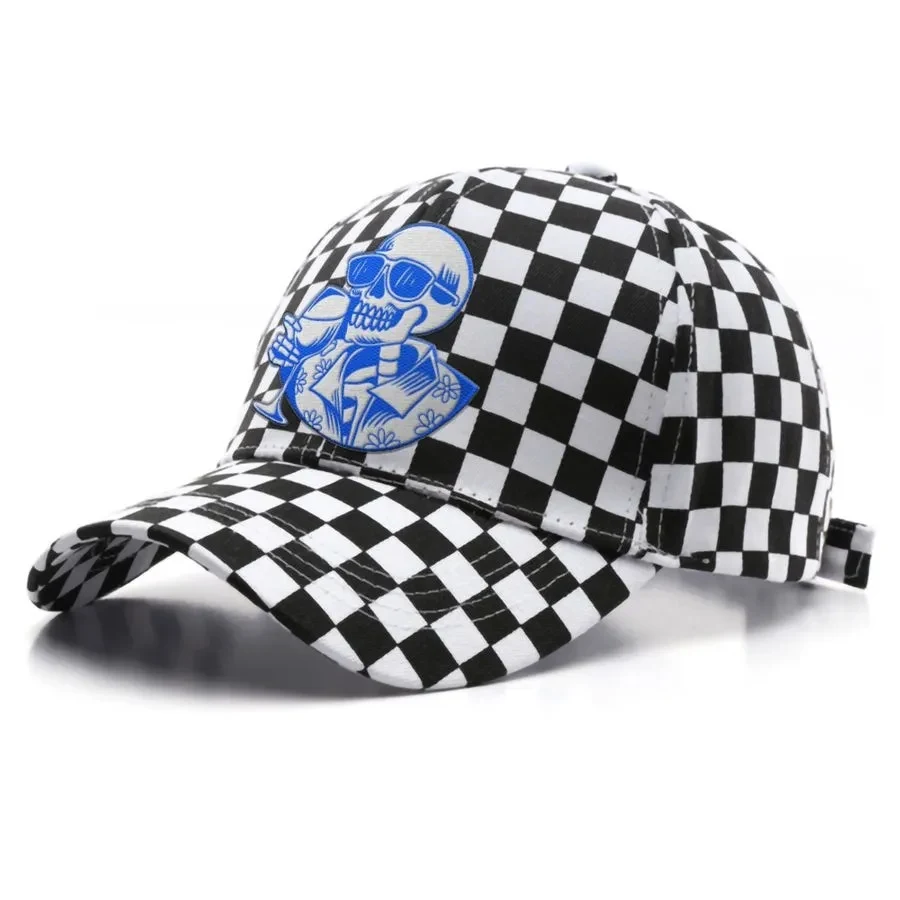 Two Tone Checkered Cotton Cap 1
