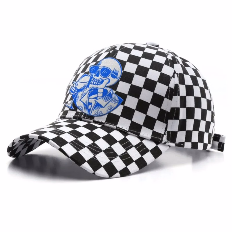 Two Tone Checkered Cotton Cap
