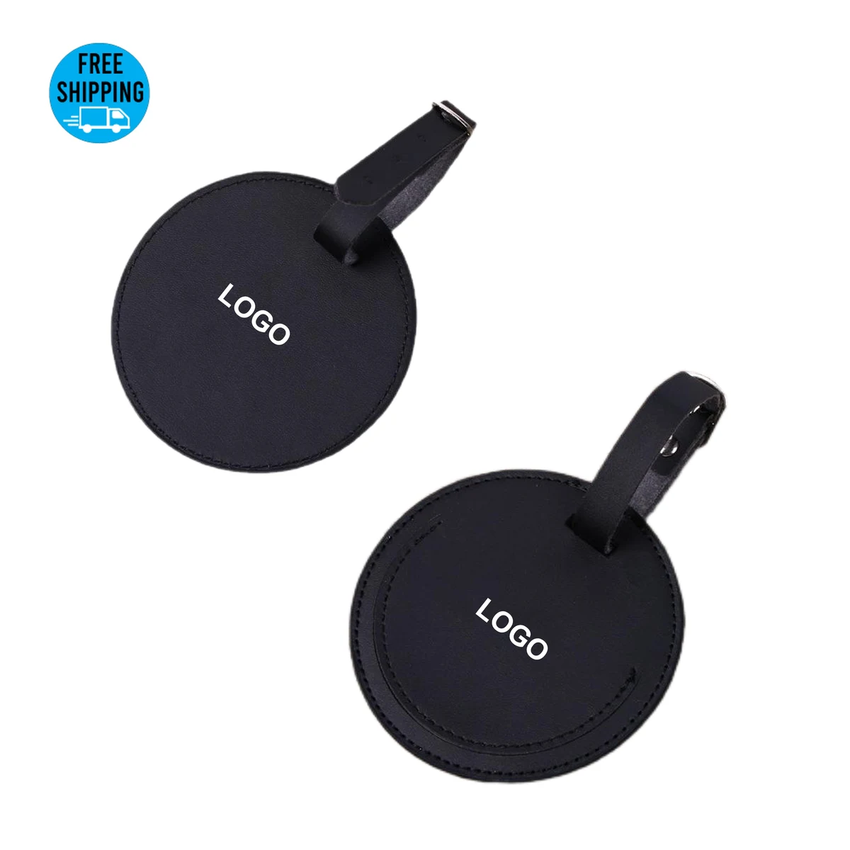 PU Leather Round Luggage Tag for Suitcase 1