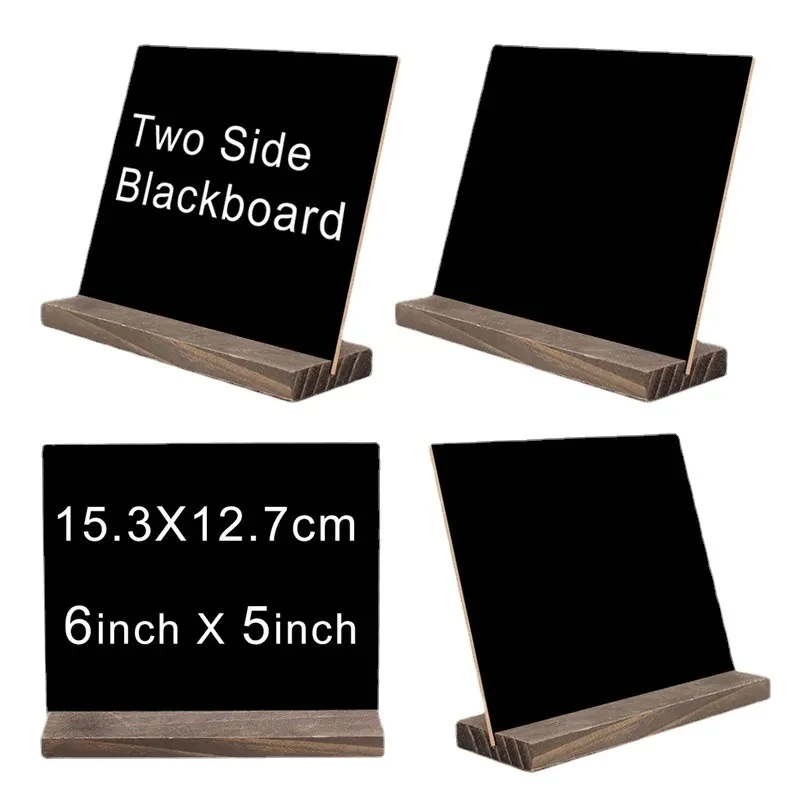 Mini Tabletop Chalkboard Signs with Wood Base 1