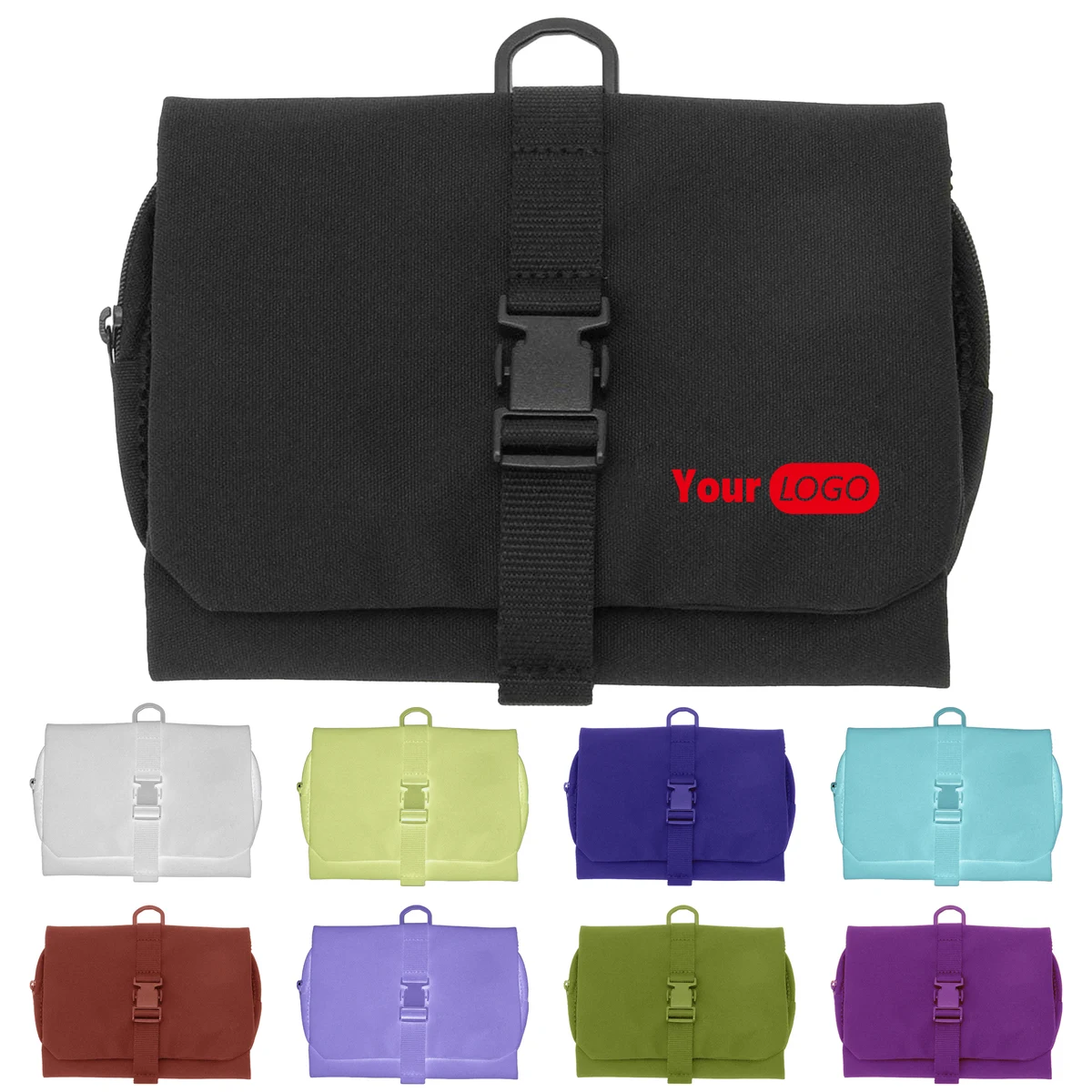 Polyester Versatile Travel Toiletry Bag With Secure Buckle Closure 1