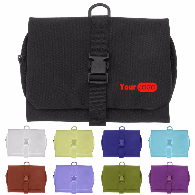 Polyester Versatile Travel Toiletry Bag With Secure Buckle Closure