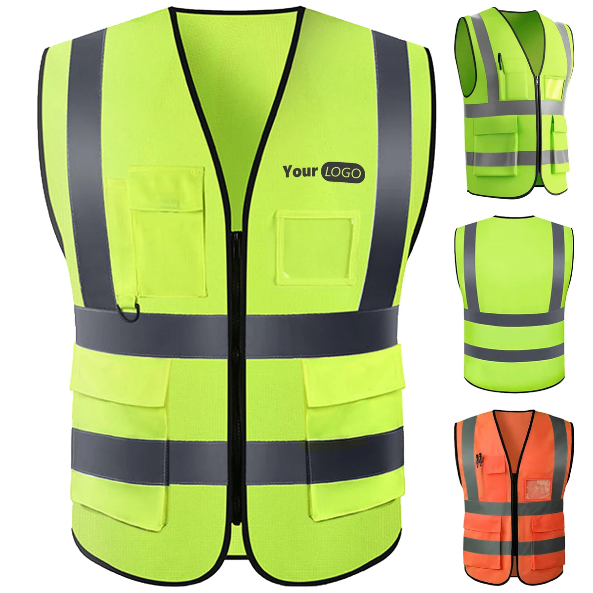 Polyester Multi Pocket Reflective Vest 1