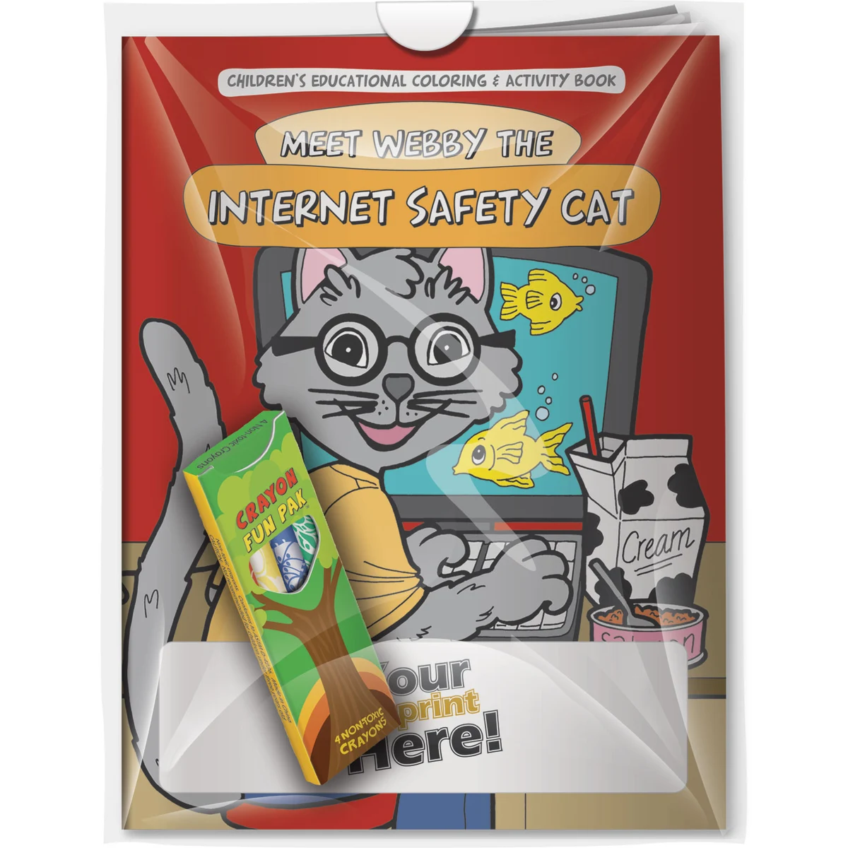 Combo Pack - CB1017 Coloring Book & 4-Pack of Crayons in a Poly Bag 1