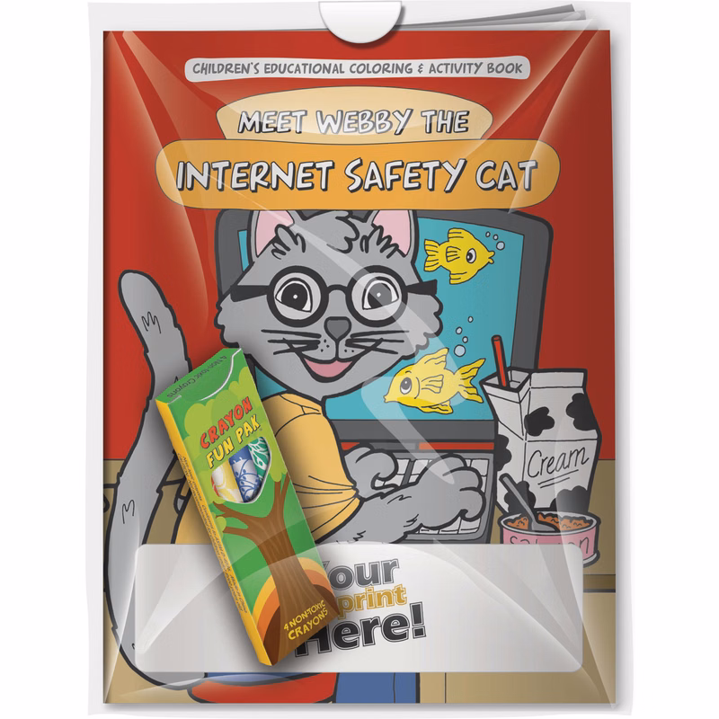 Combo Pack - CB1017 Coloring Book & 4-Pack of Crayons in a Poly Bag