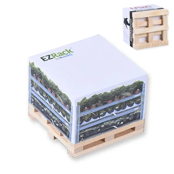 Custom Notepad Cube With Wood Pallet 1