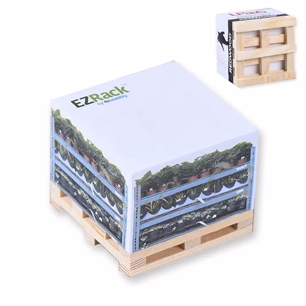 Custom Notepad Cube With Wood Pallet