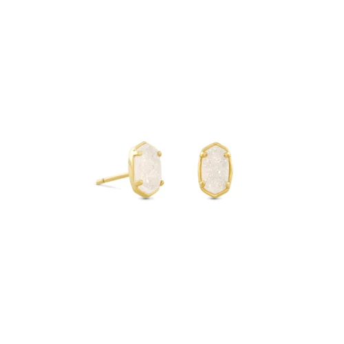 Kendra Scott Emilie Gold Stud Earrings in Iridescent Drusy 1