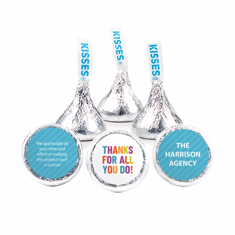 Thank You Rainbow Design - Hershey's Kisses w/ Full Color Label