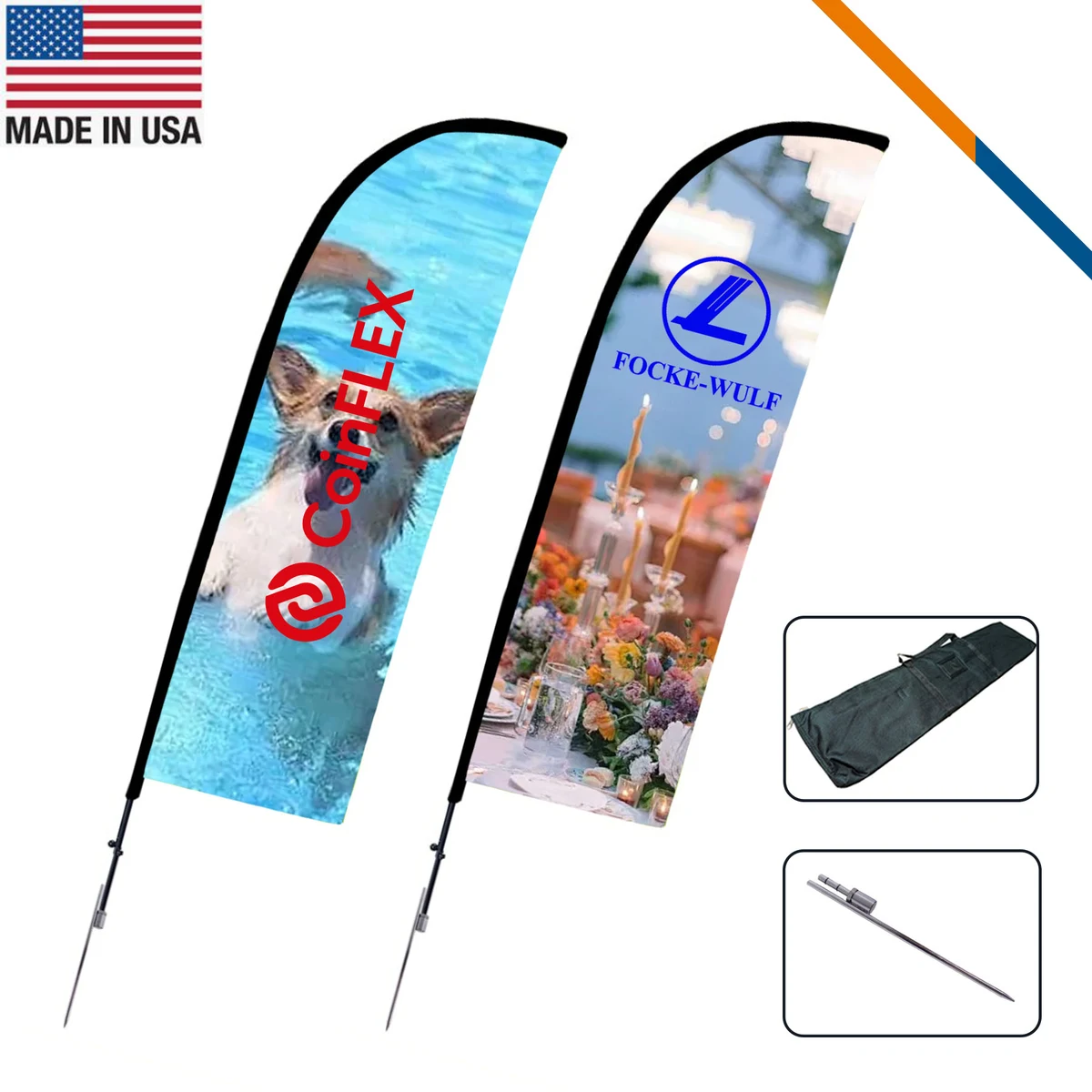 10' Glita Single-Sided Straight Flag 1