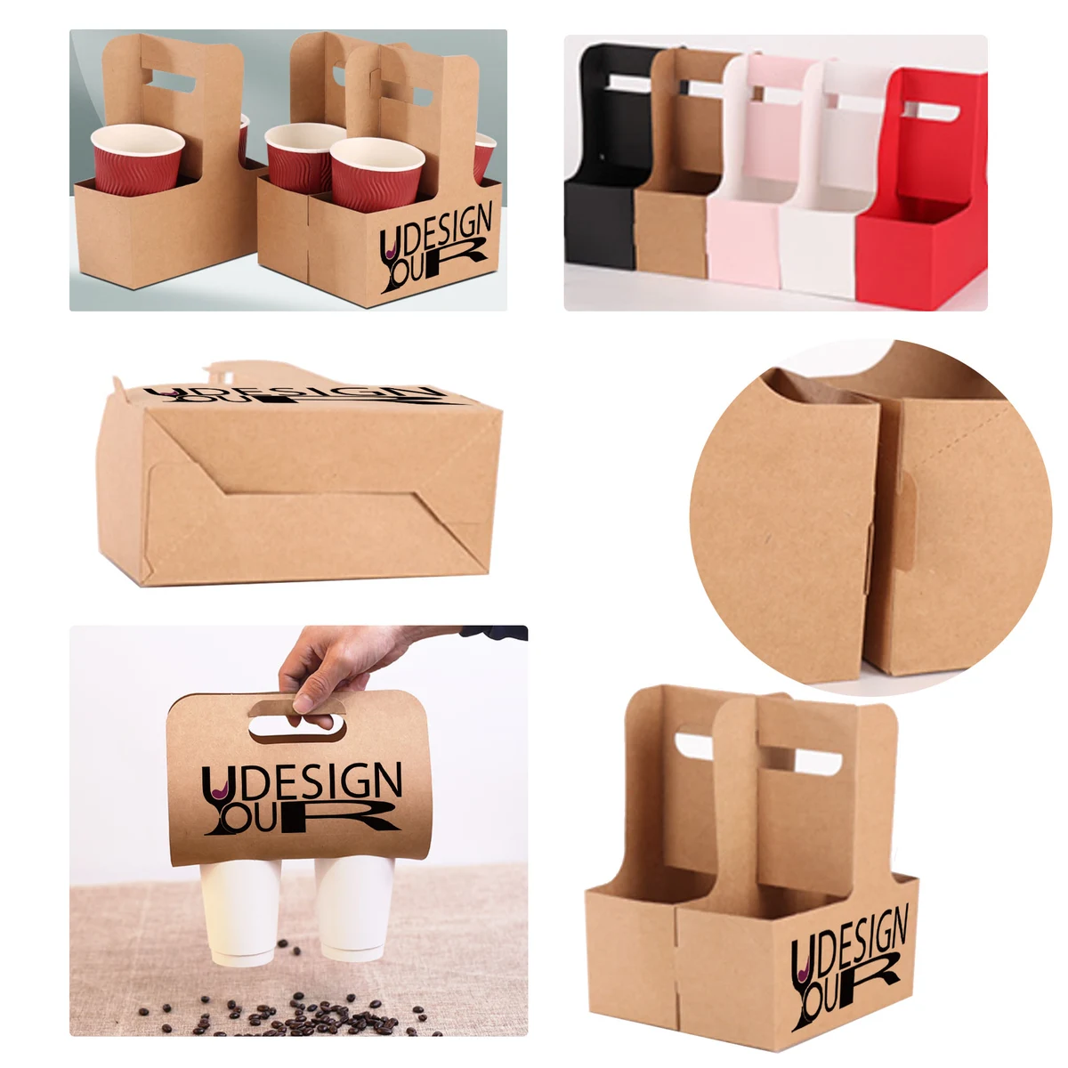 MOQ3000 Various Styles Of Paper Cup Holders 1