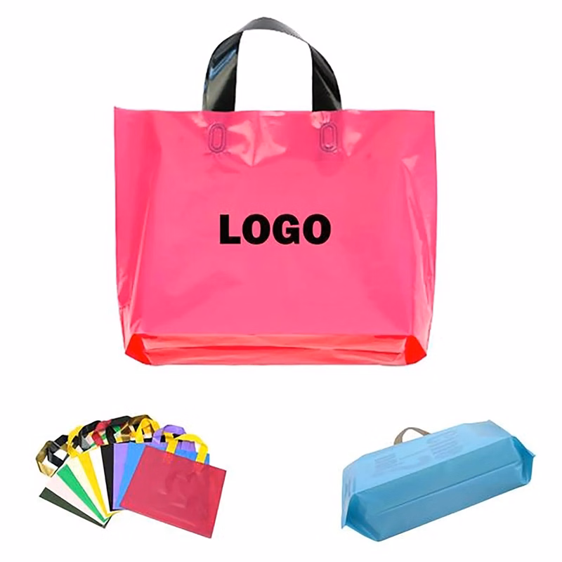 Custom Plastic Grocery Tote Bag MOQ 250pcs