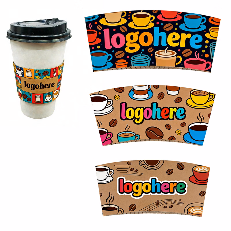 MOQ 100 Custom Logo Extra Thick Paper Cup Sleeve