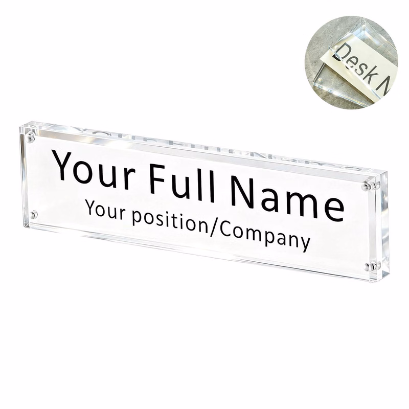 Acrylic Desk Name Plate for Office