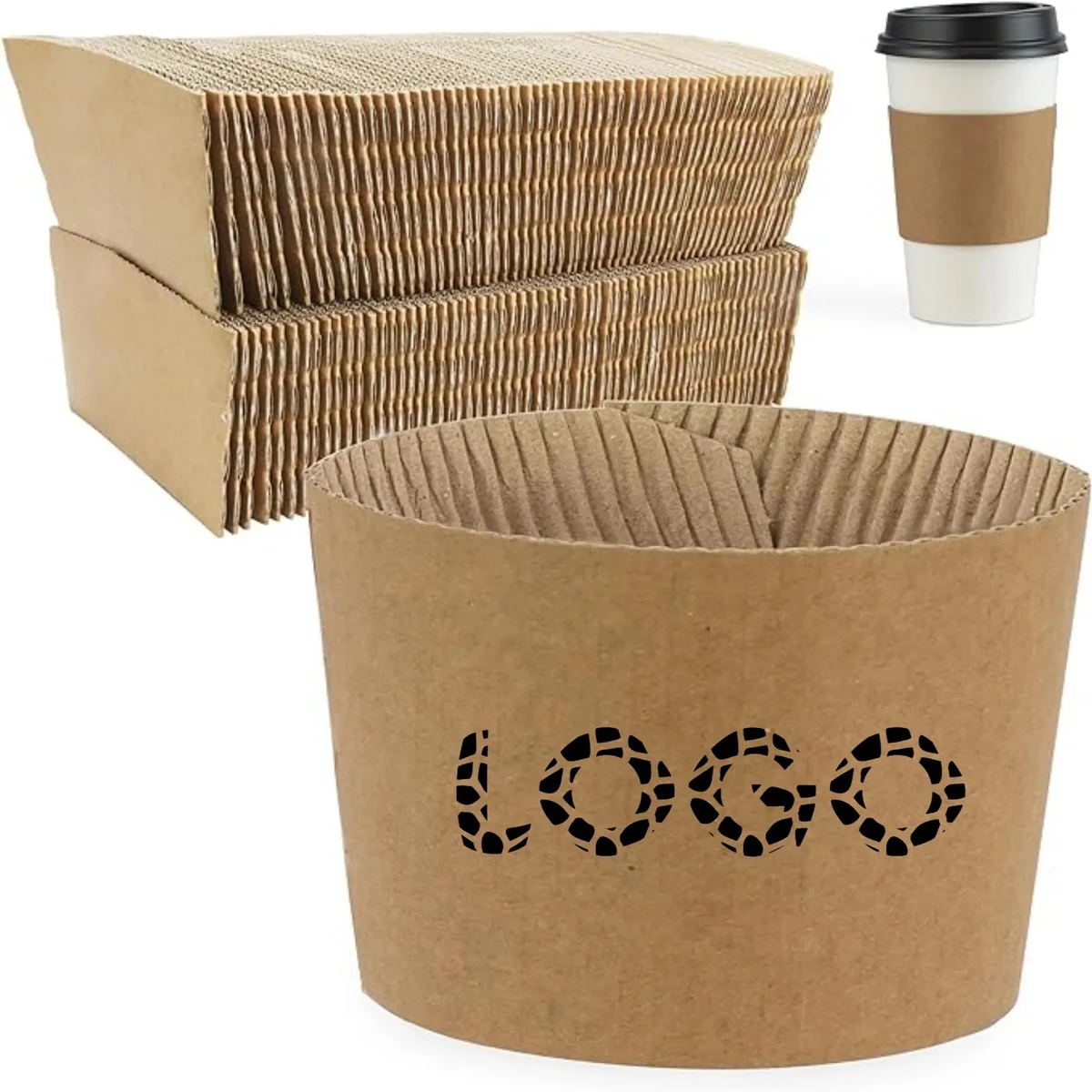 8oz or 9oz Thick Coffee Cup Sleeve 1