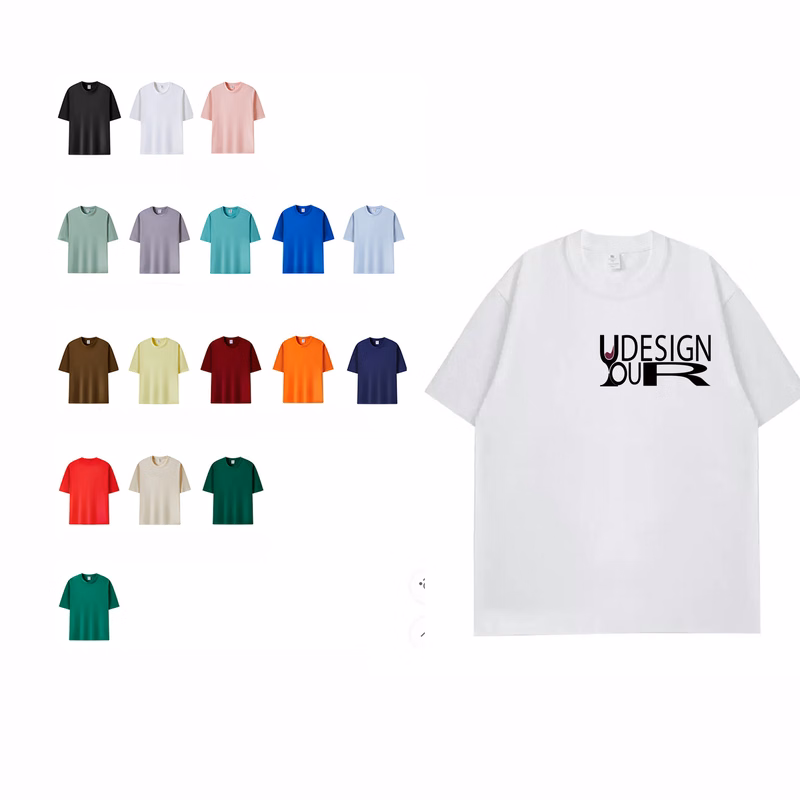 Custom Adult Unisex Cotton Short Sleeve T-Shirt MOQ 10pcs