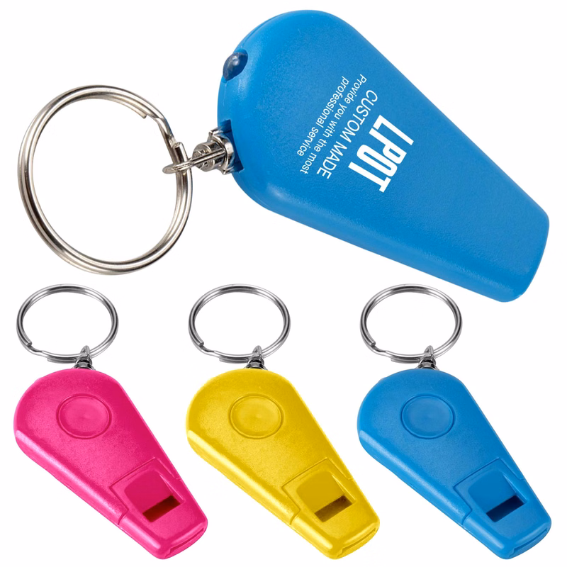 Safety Survival Whistle Keychain With LED Light