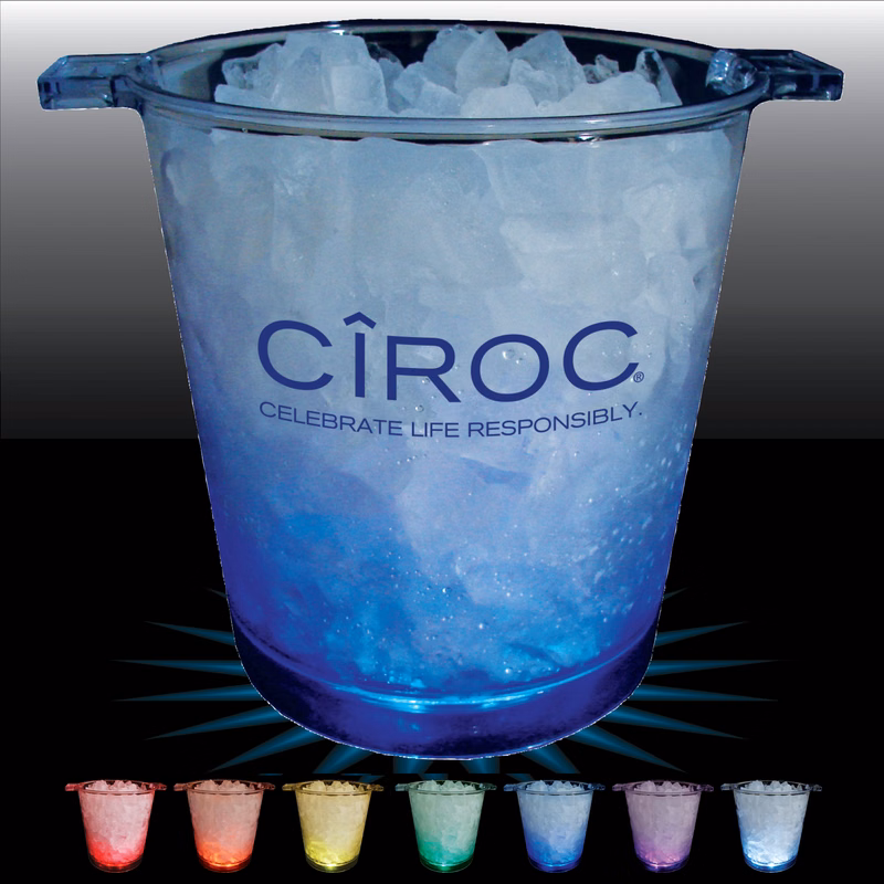 200oz Lites Up Plastic Ice Bucket with Handles