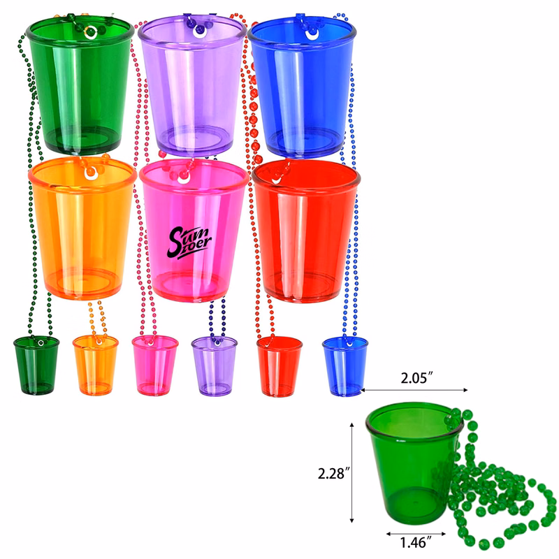 2oz Beaded Plastic Chain Cup