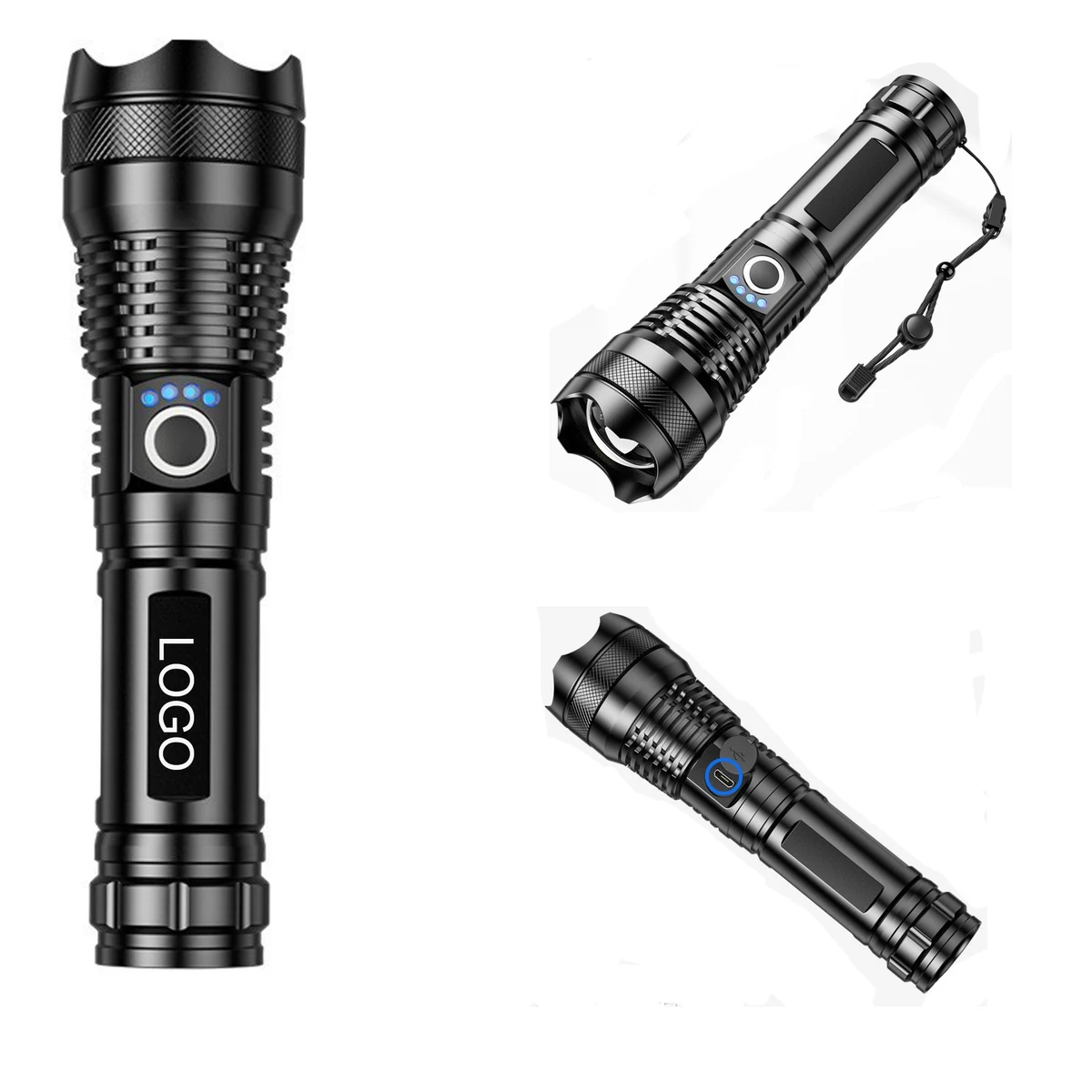 Flashlight Rechargeable Zoomable Adjustable Brightness 1