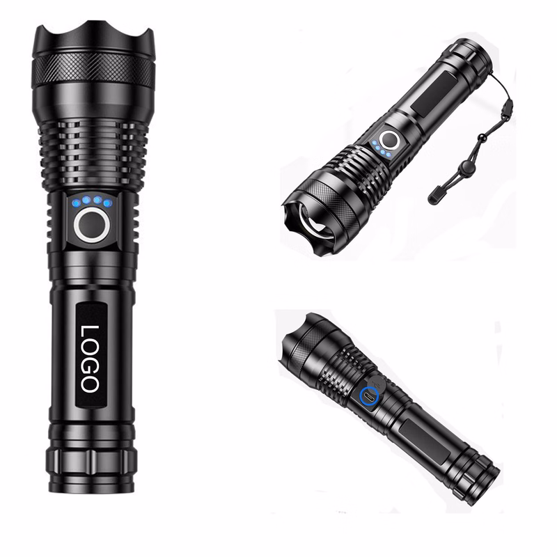 Flashlight Rechargeable Zoomable Adjustable Brightness