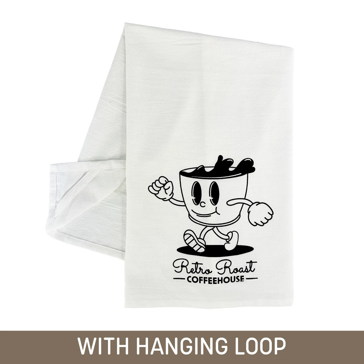 One Color Rectangle Cotton Tea Towel w/ Hanging Loop 1