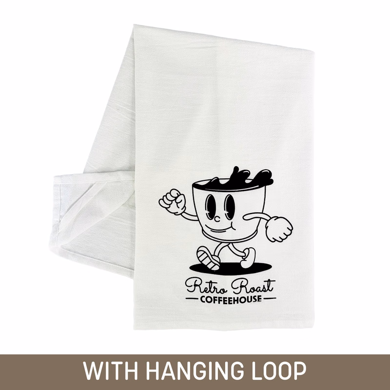 One Color Rectangle Cotton Tea Towel w/ Hanging Loop