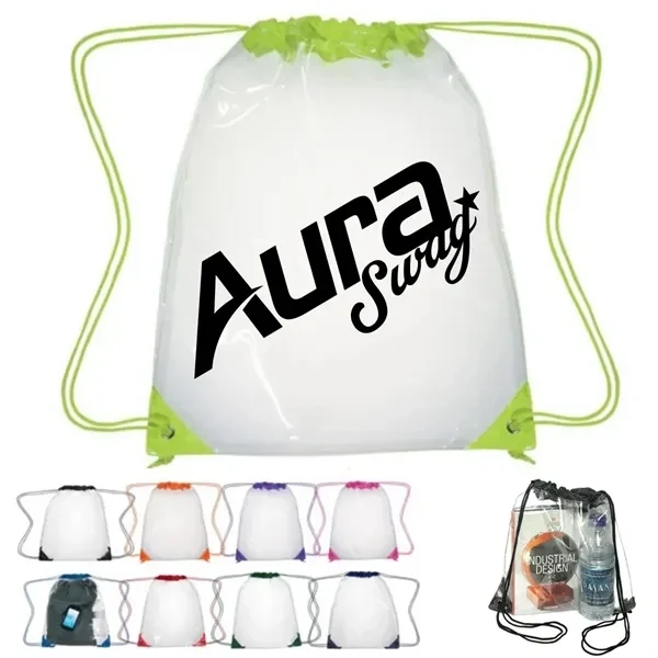 Custom Transparent PVC Drawstring Backpack — Sports & Event Organizer 1